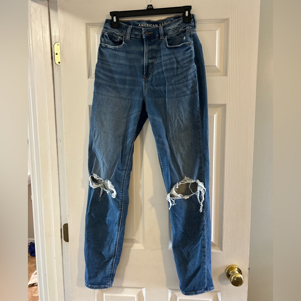 American Eagle Outfitters Women's Ripped Blue Boyfriend Jeans